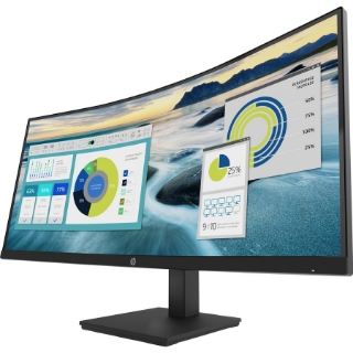 Picture of HP P34HC G4 34" WQHD Curved Screen Edge LED LCD Monitor - 21:9 - Black