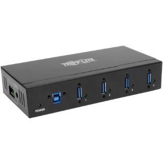 Picture of Tripp Lite 4-Port Industrial USB 3.0 SuperSpeed Hub 15KV ESD Immunity Metal