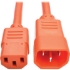 Picture of Tripp Lite 2ft Computer Power Extension Cord 10A 18 AWG C14 C13 Orange 2'