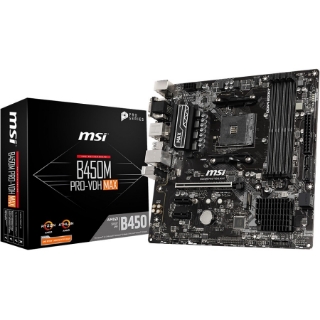 Picture of MSI B450M PRO-VDH MAX Desktop Motherboard - AMD B450 Chipset - Socket AM4 - Micro ATX