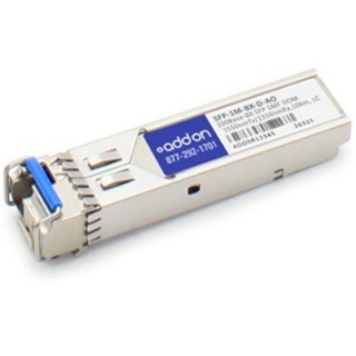 Picture of AddOn MSA and TAA Compliant 100Base-BX SFP Transceiver (SMF, 1550nmTx/1310nmRx, 20km, LC, DOM)