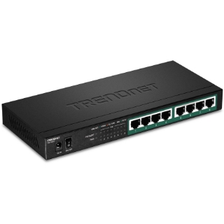 Picture of TRENDnet 8-Port Gigabit PoE+ Switch, 65W PoE Power Budget, 16Gbps Switching Capacity, IEEE 802.1p QoS, DSCP Pass-Through Support, Fanless, Wall Mountable, Lifetime Protection, Black, TPE-TG83