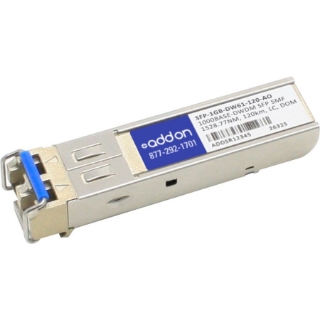 Picture of AddOn MSA and TAA Compliant 1000Base-DWDM 100GHz SFP Transceiver (SMF, 1528.77nm, 120km, LC, DOM)