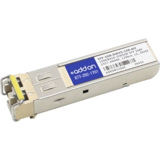 Picture of AddOn MSA and TAA Compliant 1000Base-DWDM 100GHz SFP Transceiver (SMF, 1557.36nm, 120km, LC, DOM)