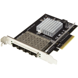 Picture of StarTech.com Quad Port 10G SFP+ Network Card - Intel XL710 Open SFP+ Converged Adapter - PCIe 10 Gigabit Fiber Optic Server NIC - 10GbE