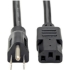 Picture of Tripp Lite 2ft Computer Power Cord Cable 5-15P to C13 Heavy Duty 15A 14AWG 2'