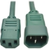 Picture of Tripp Lite 3ft Computer Power Extension Cord 10A 18 AWG C14 to C13 Green 3'