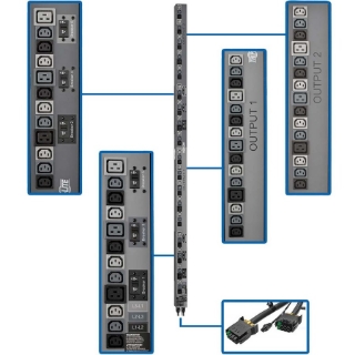 Picture of Tripp Lite PDU 3-Phase Vertical Strip ATS 208V 17.3kW 42 C13; 12 C19 0URM