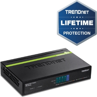 Picture of TRENDnet 5-Port Gigabit PoE+ Switch, 31 W PoE Budget, 10 Gbps Switching Capacity, Data & Power Through Ethernet To PoE Access Points And IP Cameras, Full & Half Duplex, Black, TPE-TG50g