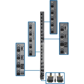 Picture of Tripp Lite PDU 3-Phase Vertical Strip ATS 208V 17.3kW 48 C13; 6 C19 0URM Rackmount