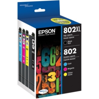 Picture of Epson DURABrite Ultra 802XL Original Ink Cartridge - Combo Pack - Black, Cyan, Magenta, Yellow