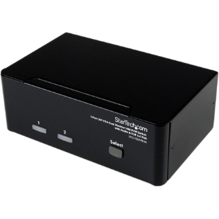 Picture of StarTech.com 2 Port DVI VGA Dual Monitor KVM Switch USB with Audio & USB 2.0 Hub