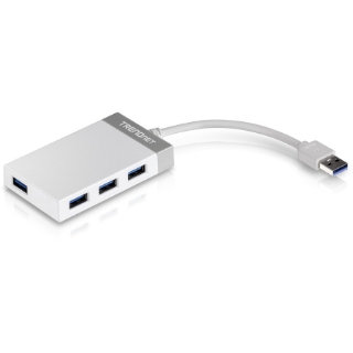 Picture of TRENDnet 4-Port USB 3.0 Compact Mini Hub with Built in USB 3.0 Cable, Plug & Play, Compatible with: Linux, Windows, Mac, Nintendo Switch, Backwards Compatible with USB 2.0, TU3-H4E