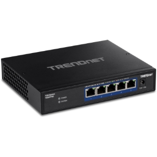 Picture of TRENDnet 5-Port 10G Switch, 5 x 10G RJ-45 Ports, 100Gbps Switching Capacity, Supports 2.5G and 5G-BASE-T Connections, Lifetime Protection, Black, TEG-S750