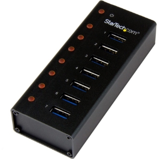 Picture of StarTech.com 7 Port USB 3.0 Hub - Desktop or Wall-mountable Metal Enclosure