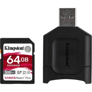 Picture of Kingston Canvas React Plus 64 GB Class 10/UHS-II (U3) SDXC