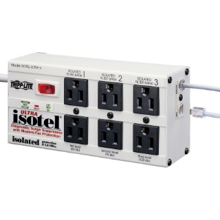 Picture of Tripp Lite Isobar Surge Protector Metal RJ11 6 Outlet 6' Cord 3330 Joules