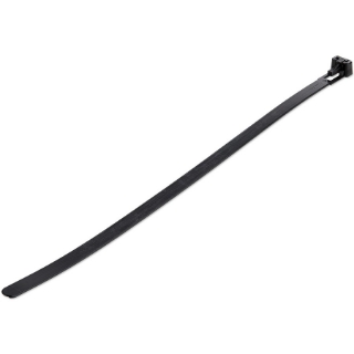 Picture of StarTech.com 10"(25cm) Reusable Cable Ties, 2-1/2"(65mm) Dia. 50lb(22Kg) Tensile Strength, Nylon, In/Outdoor, UL Listed, 100 Pack, Black