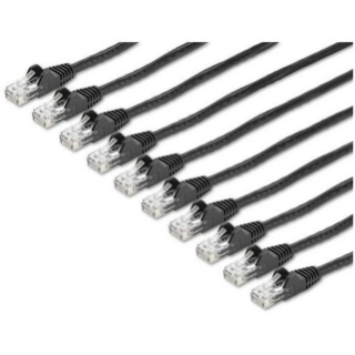 Picture of StarTech.com 15 ft. CAT6 Cable - 10 Pack - BlackCAT6 Patch Cable - Snagless RJ45 Connectors - Category 6 Cable - 24 AWG (N6PATCH15BK10PK)