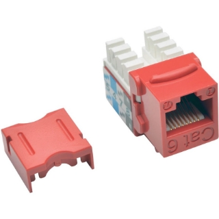 Picture of Tripp Lite Cat6/Cat5e 110 Style Punch Down Keystone Jack - Red, 25-Pack