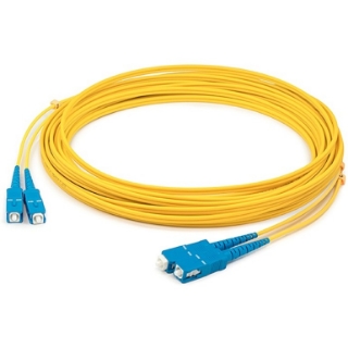 Picture of AddOn 9m SC (Male) to SC (Male) Straight Yellow OS2 Duplex LSZH Fiber Patch Cable