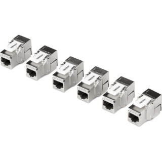 Picture of TRENDnet Shielded Cat6A Keystone Jack, 6-Pack Bundle, TC-K06C6A, 180&deg; Angle Termination, Compatible with Cat5/Cat5e/Cat6 Cabling, Use w/ TC-KP24S Shielded Blank Keystone Patch Panel (sold separately)