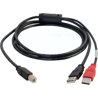 Picture of C2G 6ft USB 2.0 One B Male to Two A Male Y-Cable