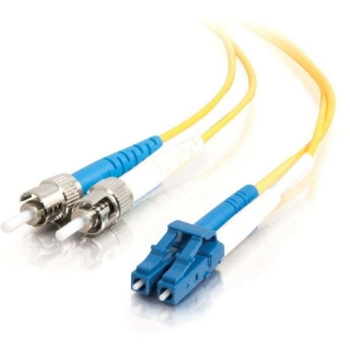 Picture of C2G 2m LC-ST 9/125 OS1 Duplex Singlemode PVC Fiber Optic Cable (USA-Made) - Yellow