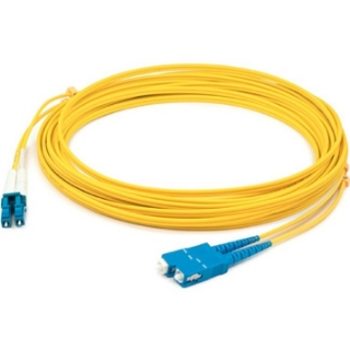 Picture of AddOn 25m LC (Male) to SC (Male) Straight Yellow OS2 Duplex LSZH Fiber Patch Cable