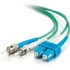 Picture of C2G-3m SC-ST 9/125 OS1 Duplex Singlemode Fiber Optic Cable (Plenum-Rated) - Green