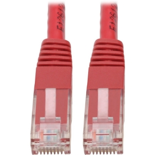 Picture of Tripp Lite Cat6 Cat5e Gigabit Molded Patch Cable RJ45 M/M 550MHz Red 1ft 1'