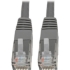 Picture of Tripp Lite Cat6 Cat5e Gigabit Molded Patch Cable RJ45 M/M 550MHz Gray 15ft