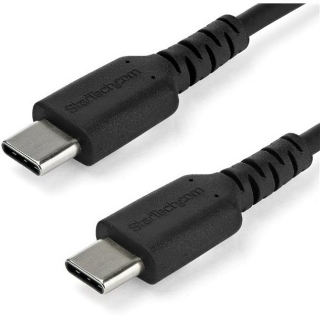 Picture of StarTech.com 2m USB C Charging Cable - Durable Fast Charge & Sync USB 3.1 Type C to C Charger Cord - TPE Jacket Aramid Fiber M/M 60W Black