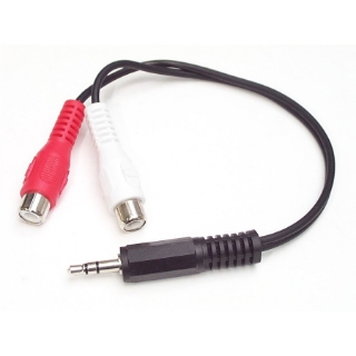 Picture of StarTech.com 6in Stereo Audio Cable - 3.5mm Male to 2x RCA Female