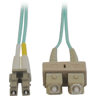 Picture of Tripp Lite 15M 10Gb Duplex Multimode 50/125 OM3 LSZH Fiber Optic Patch Cable LC/SC Aqua 50' 50ft 15 Meter