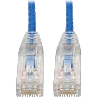 Picture of Tripp Lite Cat6 UTP Patch Cable (RJ45) - M/M, Gigabit, Snagless, Molded, Slim, Blue, 8 in.