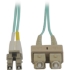 Picture of Tripp Lite 3M 10Gb Duplex Multimode 50/125 OM3 LSZH Fiber Optic Patch Cable LC/SC Aqua 10' 10ft 3 Meter