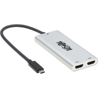 Picture of Tripp Lite Dual-Monitor Thunderbolt 3 to HDMI Adapter (M/2xF) - 4K 60 Hz, 4:4:4, Silver