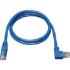 Picture of Tripp Lite 10ft Cat6 Gigabit Molded Patch Cable RJ45 Right Angle to Straight M/M Blue 10'