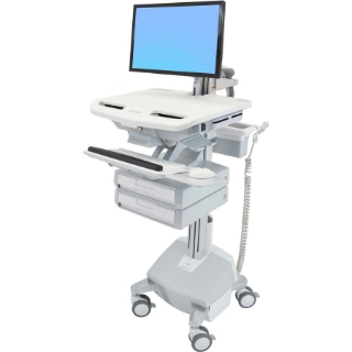 Picture of Ergotron StyleView Electric-Lift Cart with LCD Arm, LiFe Powered, 2 Drawers (1x2)