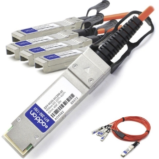 Picture of AddOn Cisco Compatible TAA Compliant 40GBase-AOC QSFP+ to 4xSFP+ Active Optical Cable (850nm, MMF, 20m)