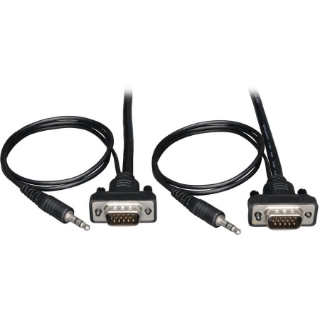 Picture of Tripp Lite 3ft SVGA / VGA Coax Monitor Cable Low Profile with Audio and RGB High Resolution HD15 M/M 3'