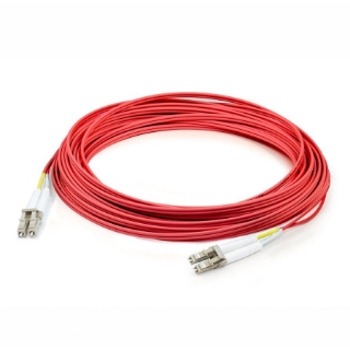 Picture of AddOn 2m LC (Male) to LC (Male) Red OM3 Duplex Plenum-Rated Fiber Patch Cable