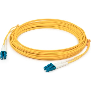 Picture of AddOn 15m LC (Male) to LC (Male) Yellow OM2 Duplex Plenum-Rated Fiber Patch Cable