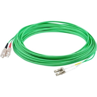 Picture of AddOn 1m SC (Male) to LC (Male) Green OM1 Duplex Fiber OFNR (Riser-Rated) Patch Cable