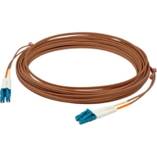 Picture of AddOn 1m LC (Male) to LC (Male) Brown OM1 Duplex PVC Fiber Patch Cable