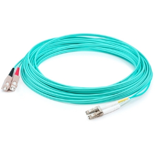 Picture of AddOn 58m LC (Male) to SC (Male) Straight Aqua OM4 Duplex LSZH Fiber Patch Cable