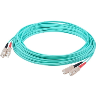 Picture of AddOn 24m SC (Male) to SC (Male) Straight Aqua OM4 Duplex LSZH Fiber Patch Cable