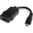 Picture of StarTech.com Micro HDMI to HDMI Adapter Dongle, 4K High Speed Micro HDMI to HDMI Converter, Micro HDMI Type-D Device to HDMI TV/Display