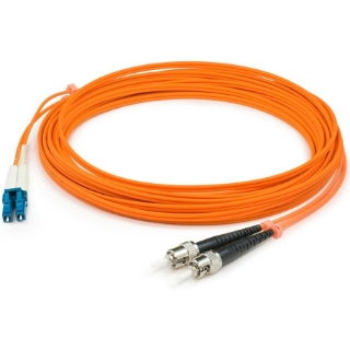 Picture of AddOn 8m LC (Male) to ST (Male) Orange OM1 Duplex Fiber OFNR (Riser-Rated) Patch Cable